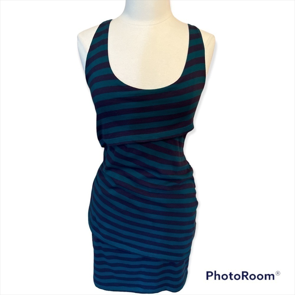 Synergy Organic Clothing Striped Dress - Teal and Black